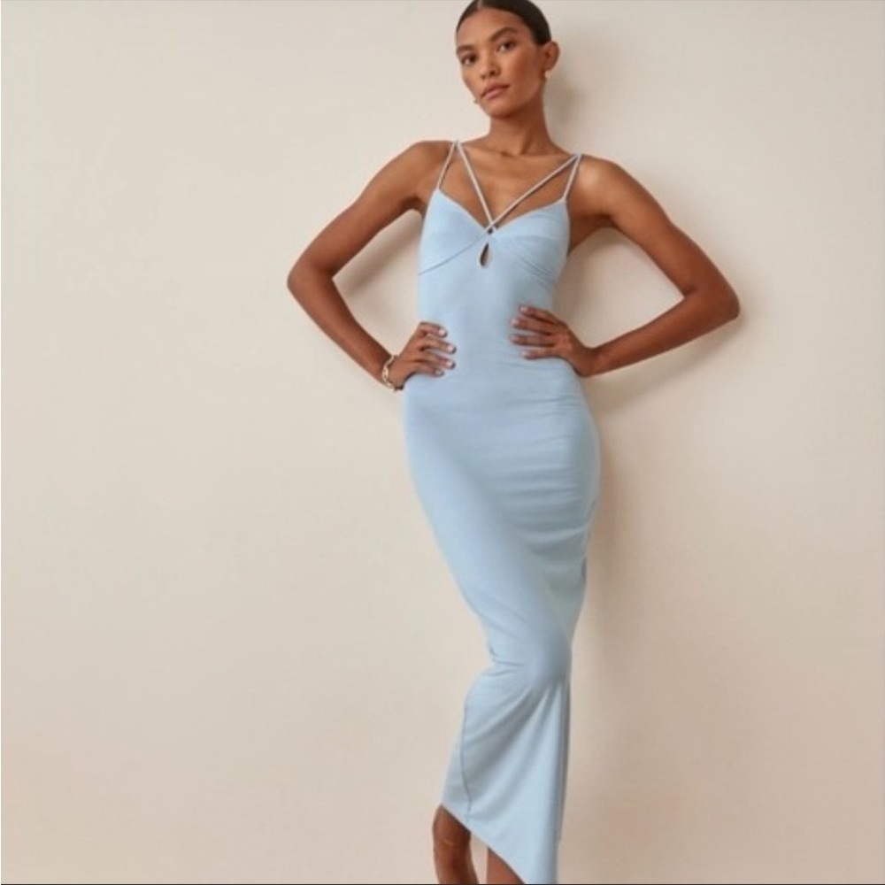 NWT Reformation Lainey Dress size M in blue mineral